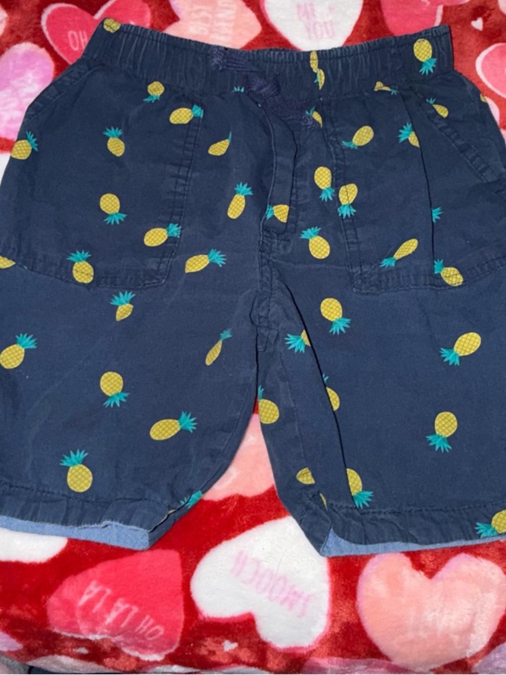 Original Penguin Navy Pineapple Print Kids Shorts